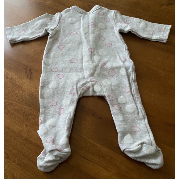 Target Tiny Baby Bodysuit Grey White & Pink - Picture 3 of 12